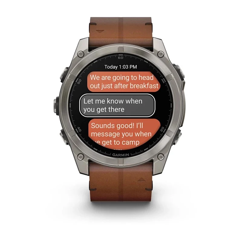 Garmin Fenix 8 3.56 cm (1.4) AMOLED 51 mm Digital 454 x 454 pixels Touchscreen Titanium Wi-Fi GPS (satellite)