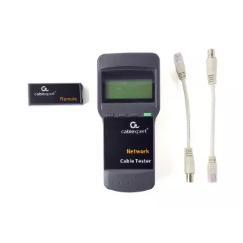 Network cable tester GEMBIRD NCT-31 — continuity tester with LCD, RJ-11/RJ-12/RJ-45 support, black