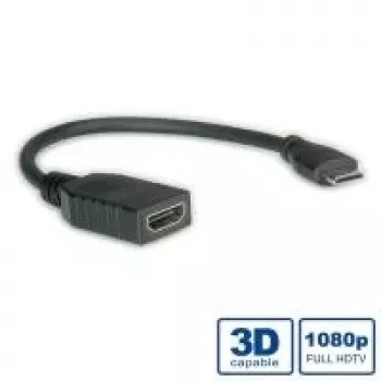 VALUE High Speed - Video-/Audio-/Network Cable - HDMI - HDMI, 19-pin (W) - Mini-HDMI, 19-pin (M) - 15 cm - Shielded - Black (11.99.5586)