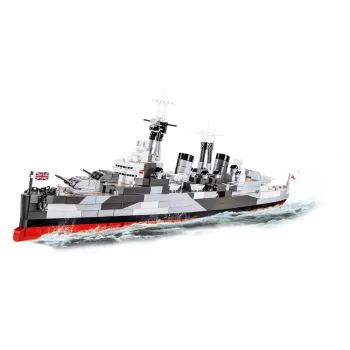 Construction toy Cobi HMS Belfast 1:300 scale model COBI-4844, display build of historic Royal Navy light cruiser