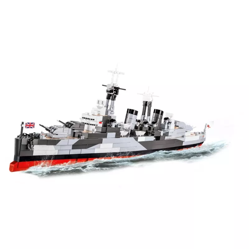 Construction toy Cobi HMS Belfast 1:300 scale model COBI-4844, display build of historic Royal Navy light cruiser