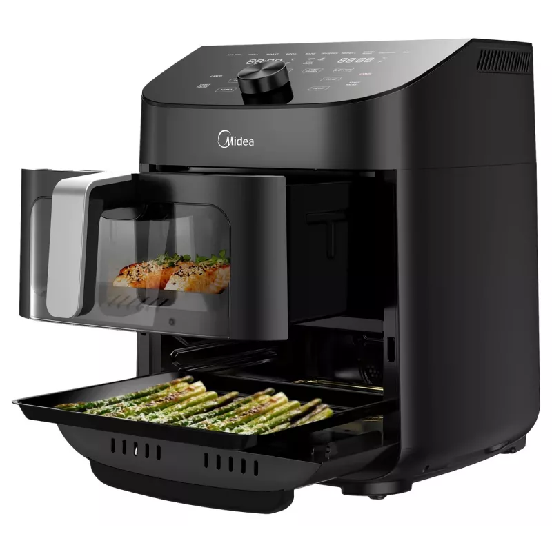 Airfryer Midea MAD1100DADK, 1850 W, dual capacity 4.4/6.4 L