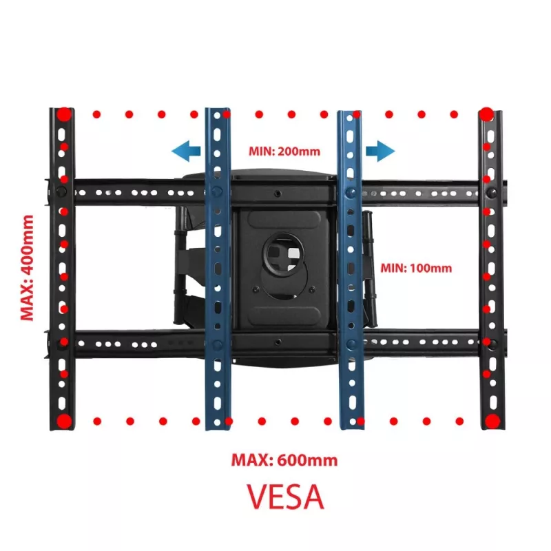 Wall mount frame ESPERANZA ERW021 for 40–85 inch flat TVs, metal, tilt, 6–50 cm distance, 68 kg capacity, VESA 200x100–600x500 mm