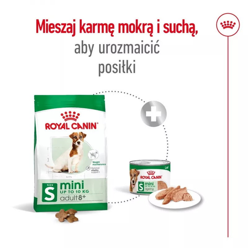 Dry Dog Food Royal Canin Mini Adult 8+ Senior Poultry & Rice Vegetable, 8 kg, for Small Breeds (5–10 kg)