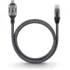 Ethernet-Cable USB-C 3.2 Gen2 Plug > RJ-45 Plug, LAN-Adapter black/Silver, 2 Meter, braided textile jacket