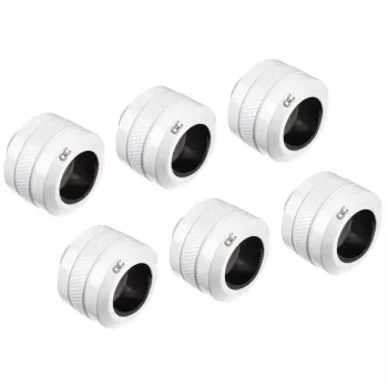 Fitting Alphacool 17484, brass, white, 23 mm height, 26 mm diameter, pack of 6