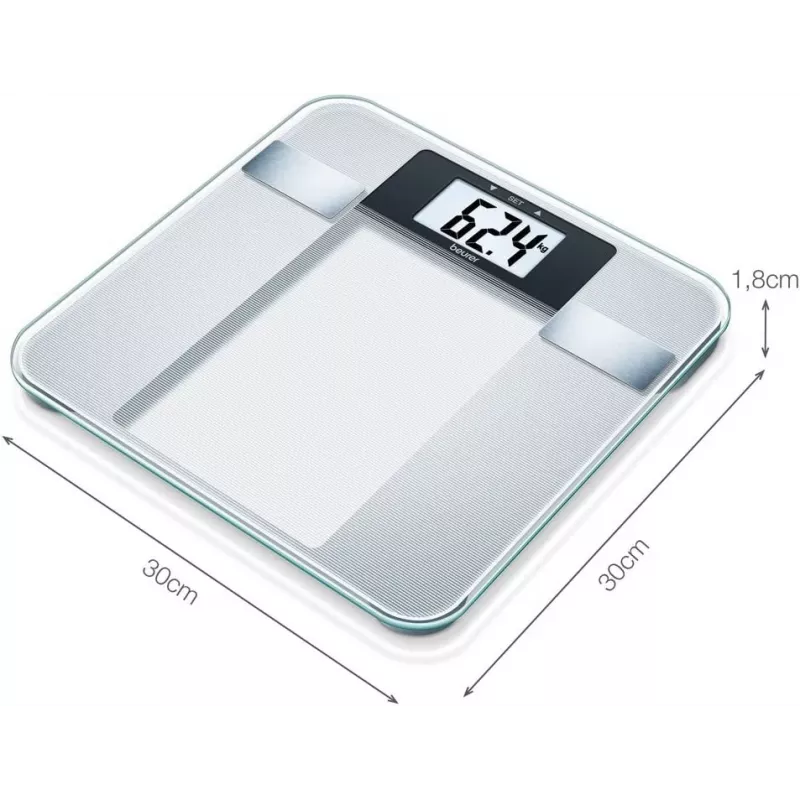 Beurer BG 13 Square Grey, Transparent Electronic personal scale