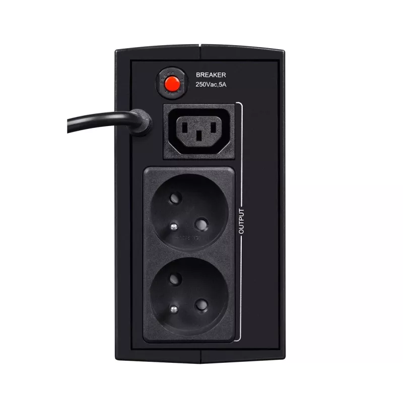 Uninterruptible Power Supply EVER DUO 350 AVR, line-interactive tower UPS, 0.35 kVA (245 W), 2x C13 outlets, 12 V 5 Ah VRLA battery