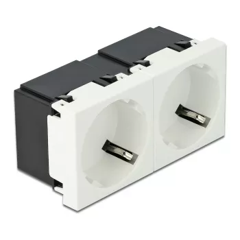 Wall Socket Outlet DELOCK 81423 — CEE 7/3, 16 A, 250 V, White, ABS/PC, 45×90 mm