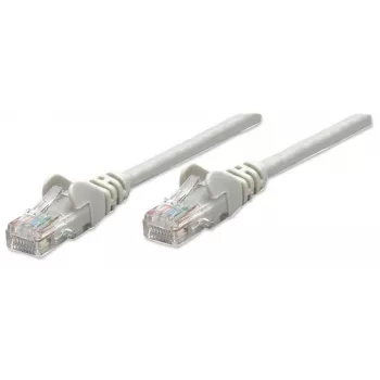 Intellinet Network Patch Cable, Cat5e, 1m, Grey, CCA, U/UTP, PVC, RJ45, Gold Plated Contacts, Snagless, Booted, Lifetime Warranty