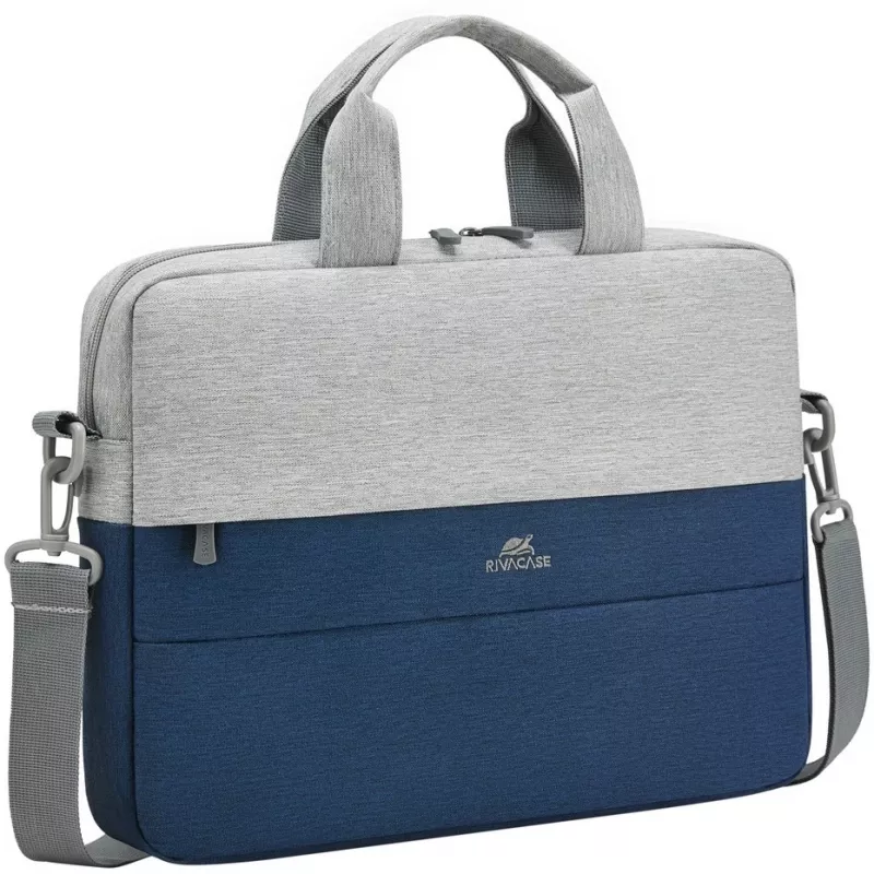 Laptop bag Rivacase Prater for 10.1 inch–14 inch laptops, Grey/Dark Blue