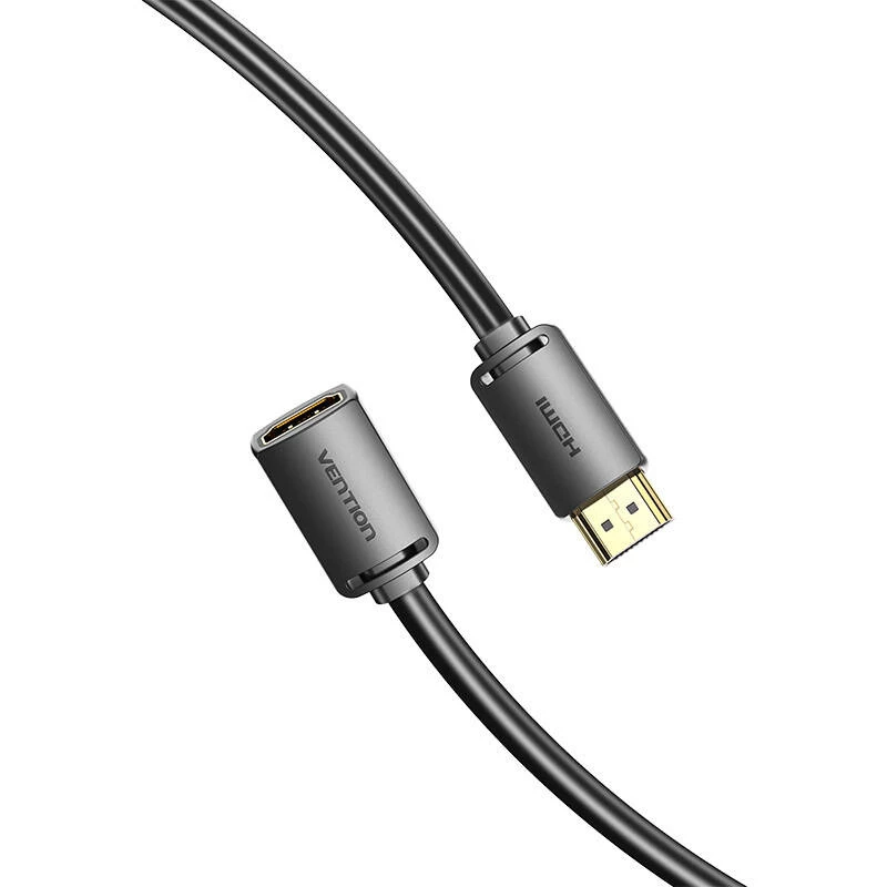 HDMI cable Vention AHCBD 0.5 m, HDMI Type A male to HDMI Type A female, HDMI 2.0, gold-plated contacts, black