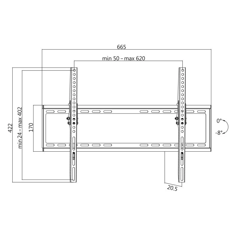 TV mount LogiLink BP0039 177.8 cm 70 Black Stainless steel