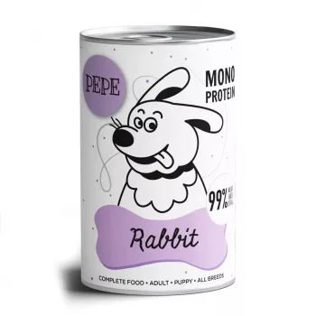 Wet dog food PAKA ZWIERZAKA Pepe Rabbit 400 g — rabbit pâté, adult dogs, gluten- & soy-free
