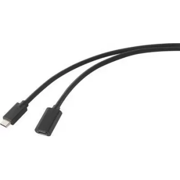 Renkforce USB Cable USB 3.2 Gen2x2 USB-C™ Plug, USB-C™ Socket 1.00 m Black PVC Jacket (RF-4755220)