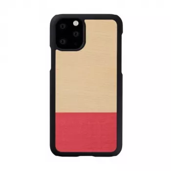 Smartphone case man and wood for iPhone 11 Pro, black, mismatch design