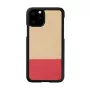 Smartphone case man and wood for iPhone 11 Pro, black, mismatch design