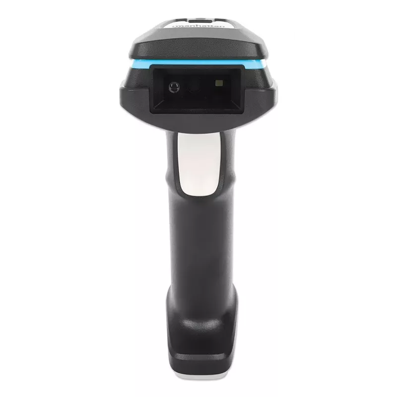 Manhattan 2D Long Range LED Barcode Scanner, USB, 450mm Scan Depth, Max Ambient Light 100,000 lux (sunlight), Supports symbologies - 1D (x21 versions) and 2D (x10 versions), Scanner RJ45 to USB 1.8m cable (most popular type, which is USB-A), Black, 3 Year Warranty