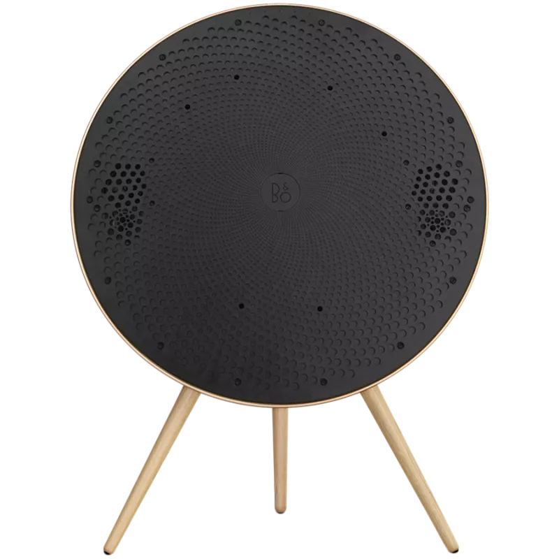 Beosound A9 5th Gen Speaker Gold Tone (Back Sand/Cover Golden/Legs White Oak)