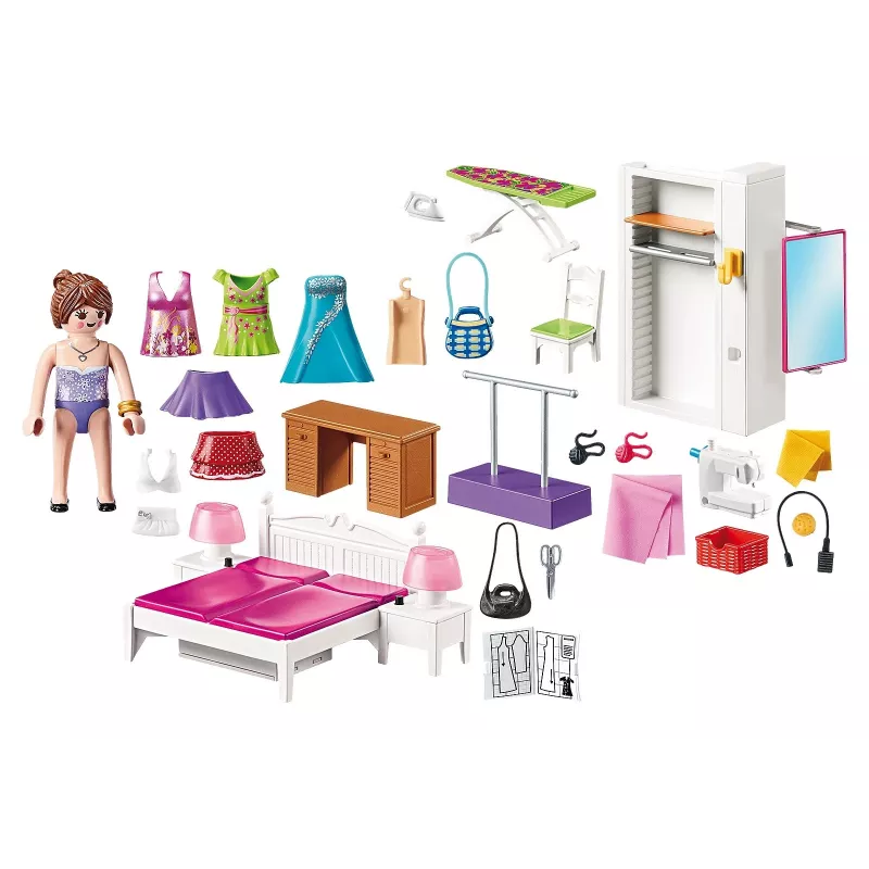 Playmobil Zestaw z figurkami Dollhouse 70208 Sypialnia z k¹cikiem do szycia