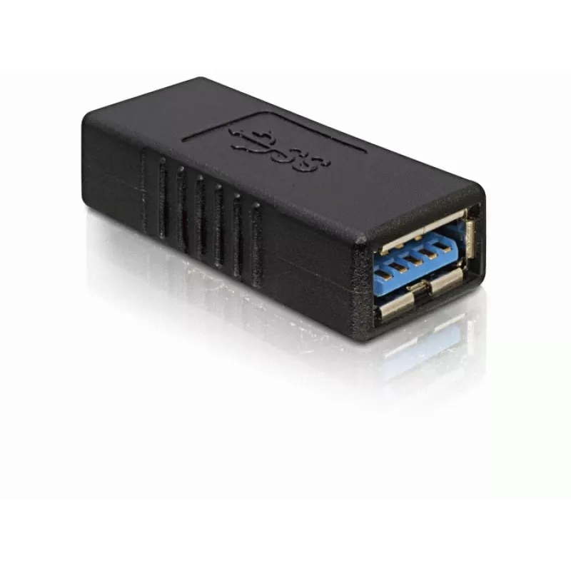 DELOCK USB 3.0-A adapter USB-A to USB-A black, USB 3.0 data transfer