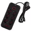 Power strip MACLEAN MCE389 B — 6 sockets, 4×USB-A + 1×USB-C, 110–240V, 2.1A, 2500W, 1.5 m cable, black