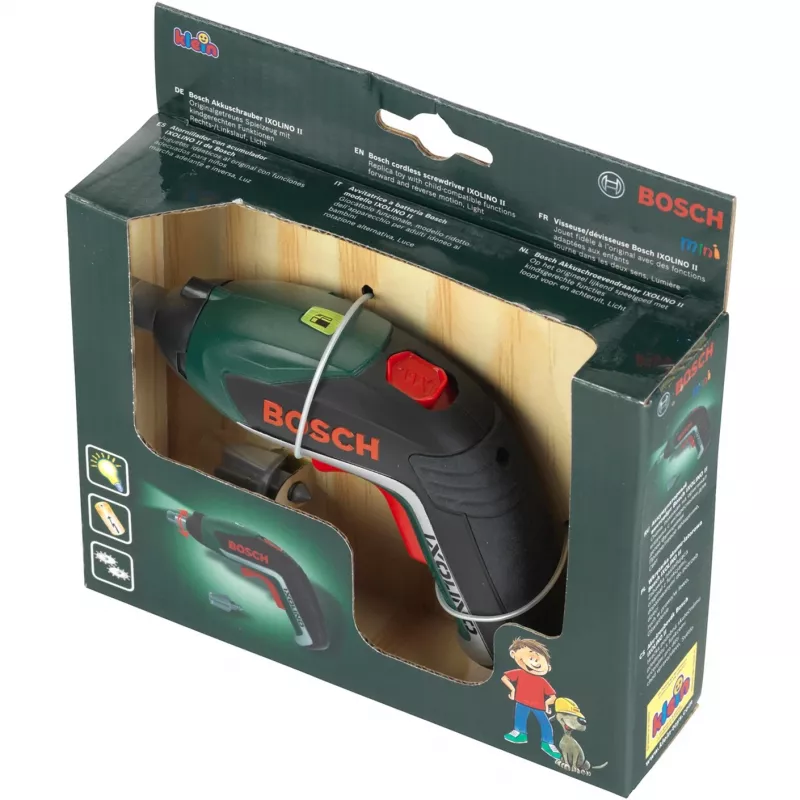 Theo Klein 8300 Bosch Ixolino Cordless Screwdriver I with Light and Sound I Interchangeable Attachments I Toy for Children Aged 3 Years and up Battery
