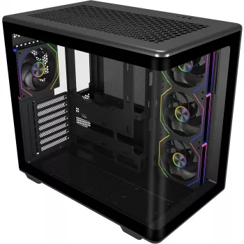 Elite 600 ARGB , Tower-Enclosure black, Tempered Glass x 2