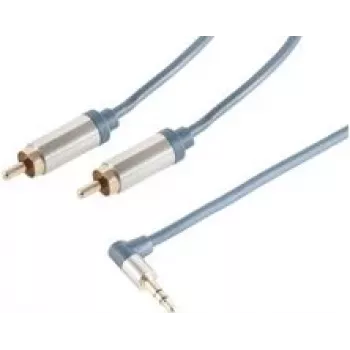 Audio Cable ShiverPeaks SP-PROFESSIONAL 0.75m 3.5mm 2 x RCA Blue Chrome
