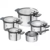 ZWILLING stainless steel pan set SIMPLIFY 5 pcs — dishwasher & oven safe, glass lids, suitable for ceramic hobs