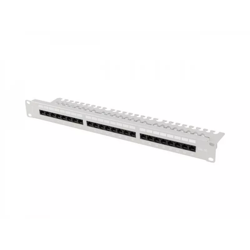 PATCH PANEL 24 PORT 1U 19 CAT.5E UTP WITH CABLE ORGANIZER GRAY LANBERG