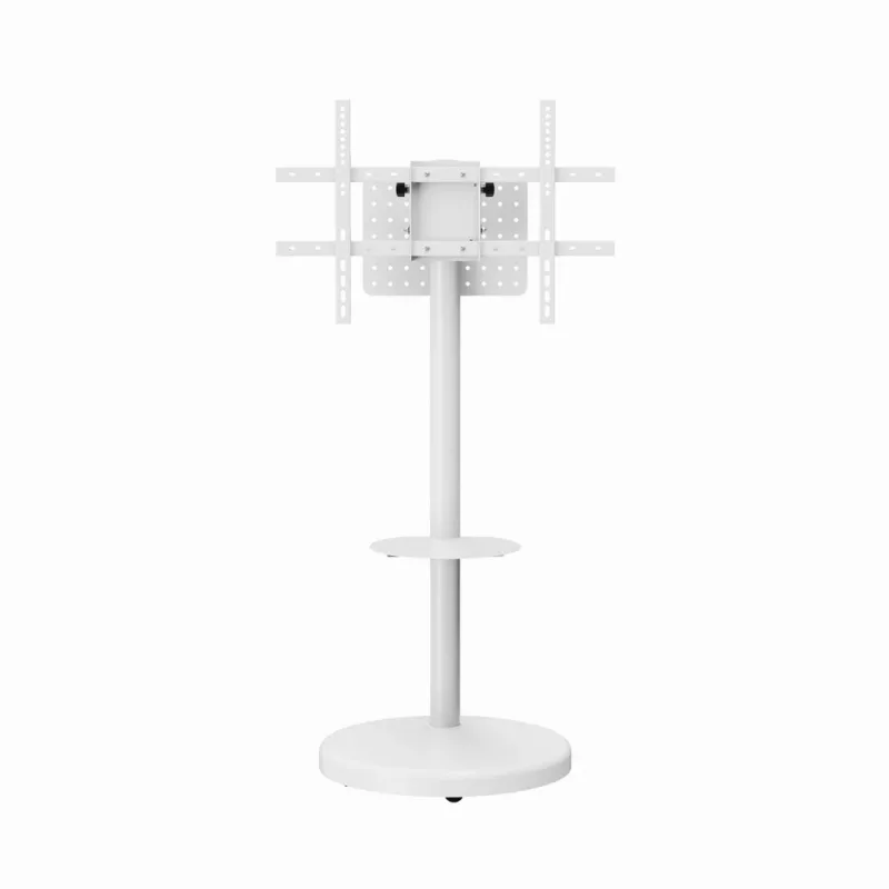 Floor TV stand GEMBIRD TVS-86TR-01-W for 37–86 inch TVs, white, swivel & tilt, VESA 200x200–600x400, max load 50 kg