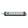 Brennenstuhl Premium-Line - Extension Cord - output connectors: 6 - 5,0m - Germany - Black, Light Grey (1951560101)
