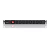 Qoltec 53998 Power strip for RACK 19 | 1U | 10A | PDU | 8xIEC C13 | 2m