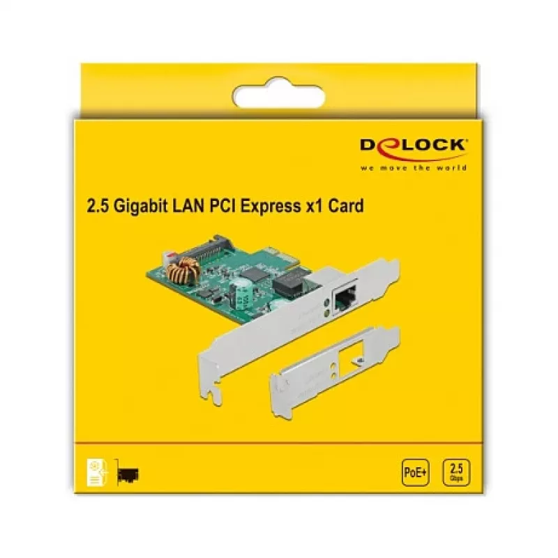 PCI Express x1 Card DeLOCK RTL8125 2.5 Gigabit LAN PoE+