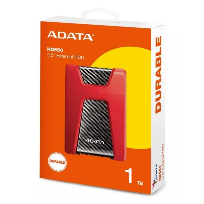ADATA DashDrive Durable HD650 external hard drive 1 TB 2.5 inch USB 3.2 Gen 1 (3.1 Gen 1) Red