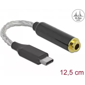Mobile phone cable DeLOCK 66302 USB C Black 0.125 m