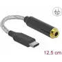 Mobile phone cable DeLOCK 66302 USB C Black 0.125 m