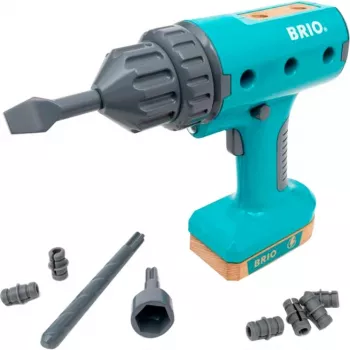 Cordless screwdriver toy BRIO Builder model 63460000 — realistic design, battery-powered play tool