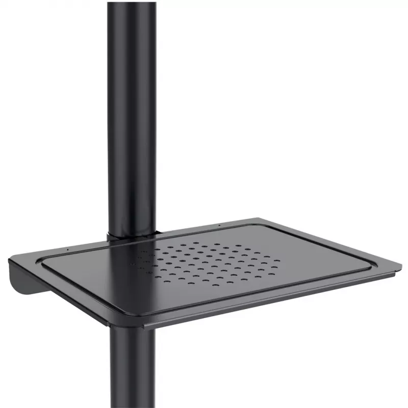 TV cart MACLEAN MC-949 for 32–55 inch TVs, VESA 75×75–400×400 mm, max load 25 kg, height 147–155 cm, storage shelf, black
