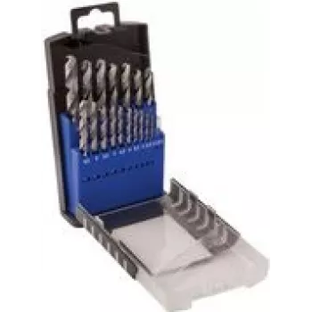 Drill bit set c.k tools T3103 — HSS, 19 pieces, DIN 338, cylindrical shank