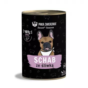 Wet dog food PAKA ZWIERZAKA Seventh Heaven Pork with Plum 400 g, can, adult dogs, 83.1% moisture