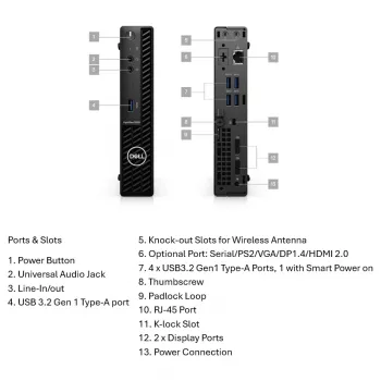 Desktop PC Lenovo OptiPlex 3090 (refurbished Grade B) — Intel Core i5-10500T, 8GB RAM, 256GB NVMe, Intel UHD Graphics 630, Windows 11 Pro