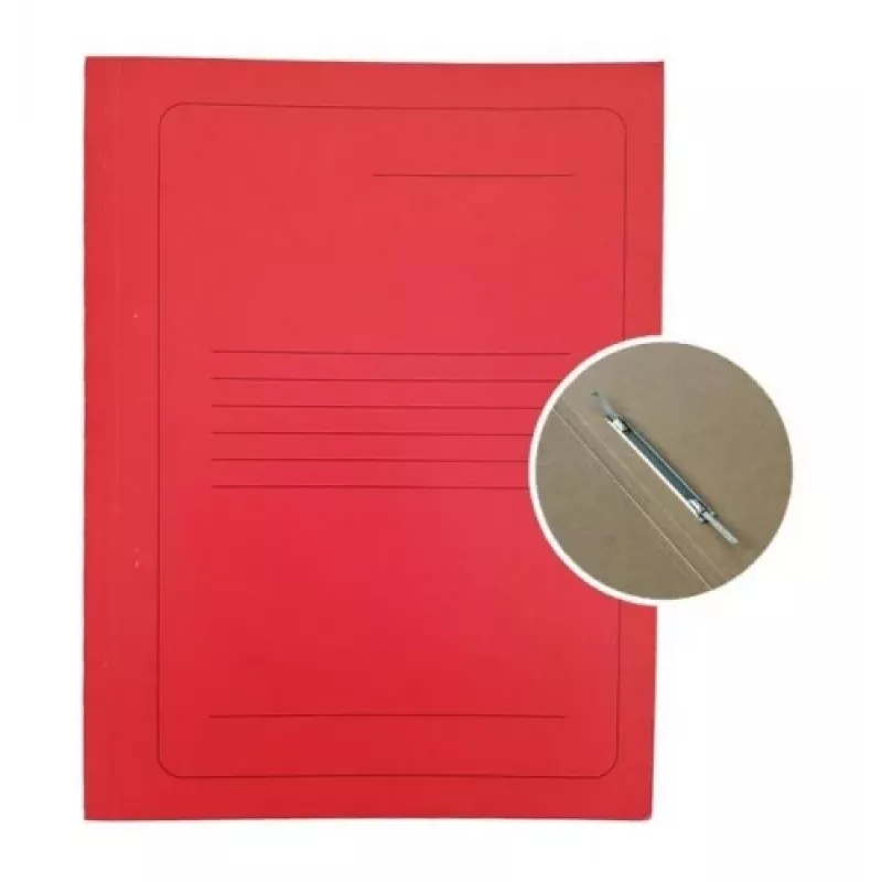 Project File A4 cardboard Smiltainis with metal clip, with print red