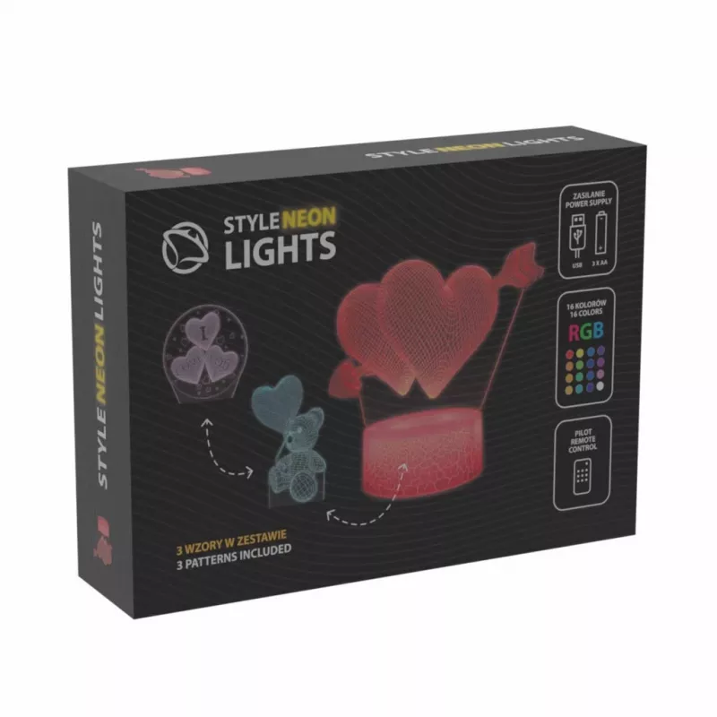 Manta SNL115RGB RGB 3D heart decorative LED lamp set