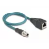DeLOCK M12 Adapter Cable X-coded 8 pin male to RJ45 female 50 cm