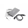 External HDD/SSD enclosure NATEC Rhino GO — 2.5 inch SATA, 9.5 mm, USB 3.0, aluminium, grey, up to 4 TB
