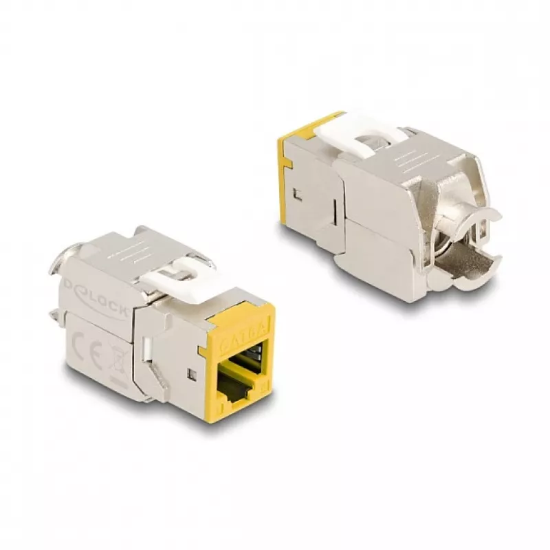 DeLOCK keystone module 88111 Flat Yellow RJ-45 10 pcs