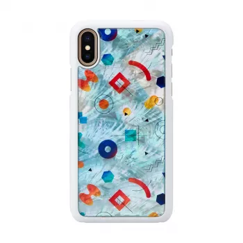 Phone case iKins for iPhone XS / iPhone X S – white poppin rock protective back cover
