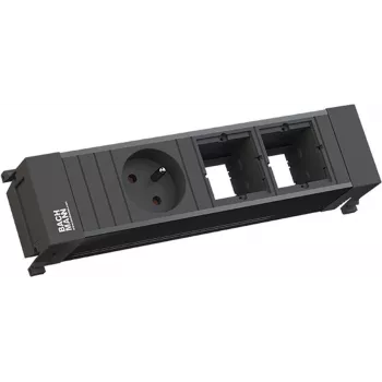 Power socket unit 3-fold Bachmann 916.063 black — 3 sockets, built-in mounting
